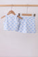Blue bow floral active skorts set