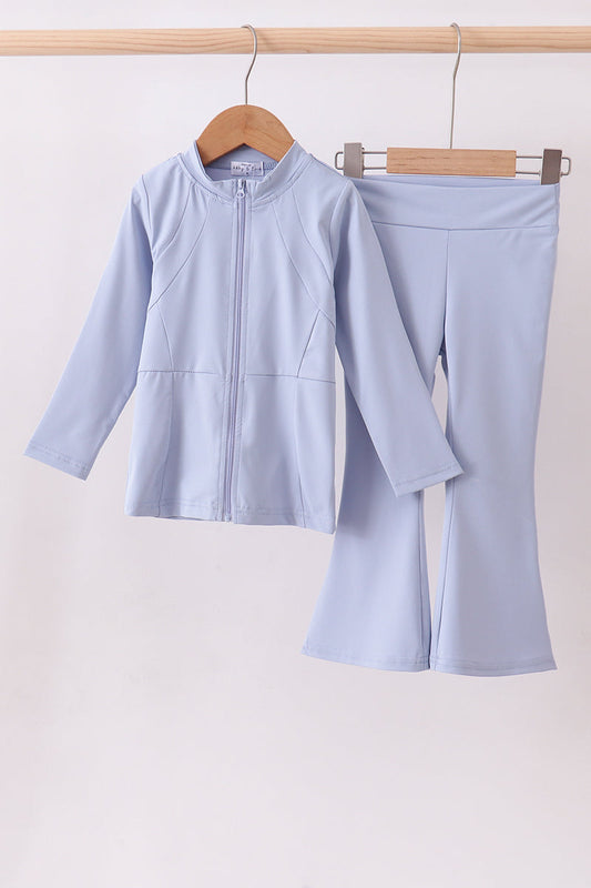 Blue active flare pants set