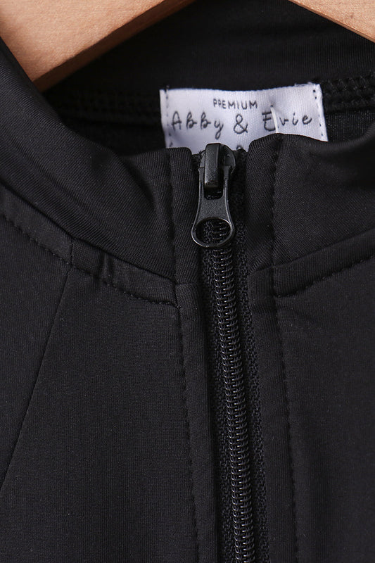 Black active  flare pants set