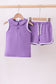 Purple active shorts set