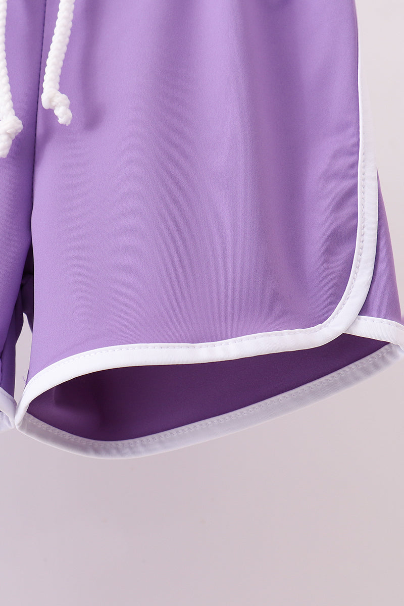 Purple active shorts set