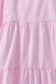 Pink stripe tiered maxi dress