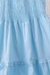 Blue smocked ruffle tiered dress