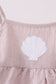 Latte stripe shell applique dress