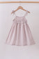 Latte stripe shell applique dress