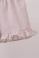 Ivory shell embroidery ruffle shorts set