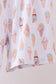 Blue ice cream print bamboo pajama set