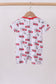 Red fire truck print bamboo romper
