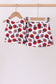 Red active football print skort set