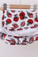 Red active football print skort set