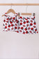 Red active football print skort set