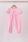 Pink bow applique romper