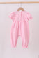 Pink bow applique romper