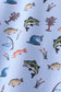 Blue fish print bamboo pajama set