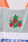 Sage strawberry embroidery ruffle gingham dress