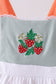 Sage strawberry embroidery ruffle bloomer set