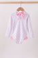 Pink floral print ruffle rashguard