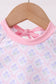Pink floral print ruffle rashguard