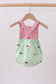 Red stripe watermelon embroidery seersucker bubble