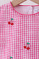 Pink cherry gingham shorts set