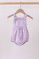 Purple seersucker butterfly embroidery ruffle bubble