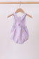 Purple seersucker butterfly embroidery ruffle bubble