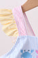 Colorblock crab embroidery ruffle 2pc swimsuit
