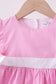 Pink bow gingham ruffle dress