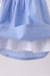 Blue bow gingham ruffle dress