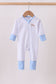 Blue dot horse embroidery romper