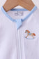 Blue dot horse embroidery romper