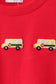 Red School bus Applique Set
