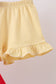 Red School bus Smocked Ruffle Shorts set