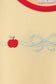 Scalloped Apple Embroidery Bow Dress