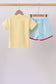 Yellow Apple Embroidery Pocket Set