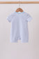 Blue Apple Pencil Embroidery Romper