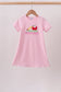 Pink Apple Pencil Embroidery Dress