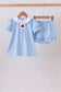 Blue Apple Smocked Bloomer Set