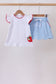 Blue Apple Applique Skorts Set