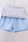 Blue Scalloped Apple Bow Skorts Set