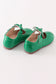 Green bow mary jane shoes