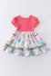 Platinum balloon print puff sleeve dress