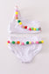 Multicolored pom pom 2pc swimsuit