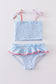 Blue daisy smocked 2 pcs swimsuit