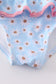 Blue daisy smocked 2 pcs swimsuit