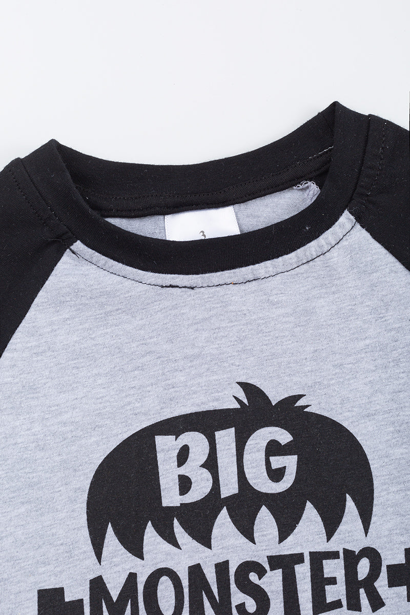 Grey "little monster" boy top