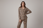 Brown leopard bamboo mom pajama set