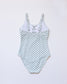 Green plaid one piece women swimsuit