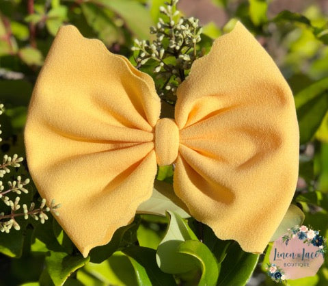 Yellow Scalloped Bow