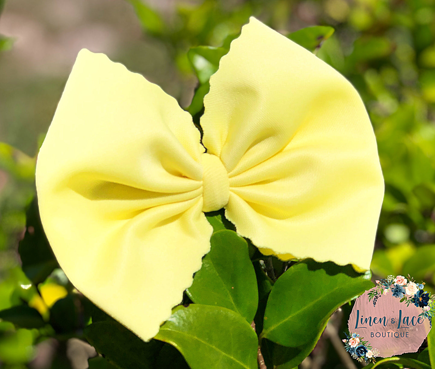 Bright Yellow Scalloped Bow